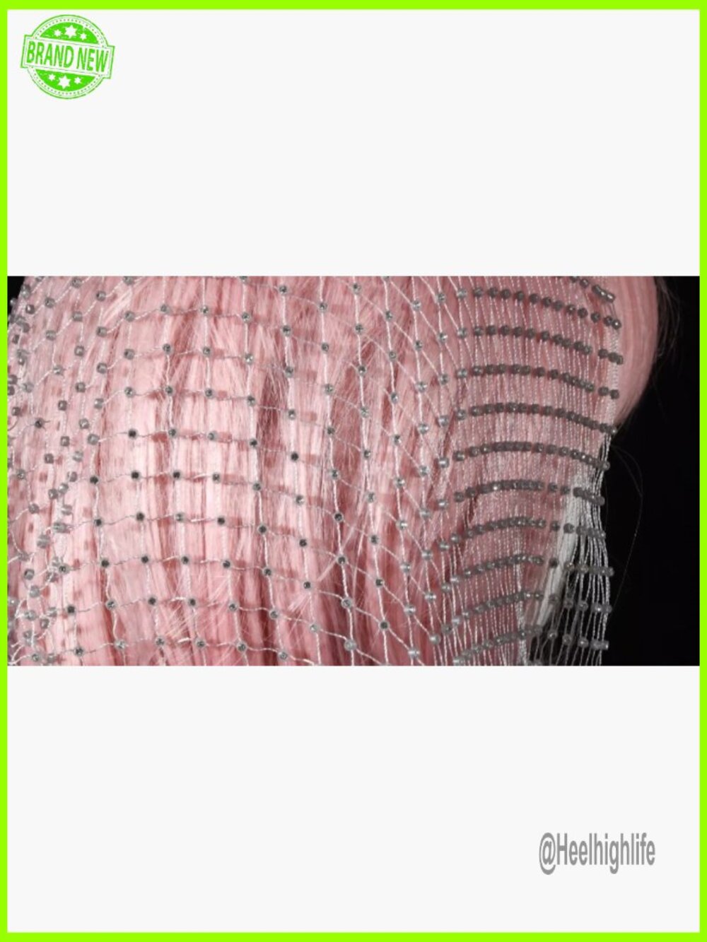 Sexy Rhinestone Mesh Crop Top for Rave Festival Clubwear - Picture 6 of 6